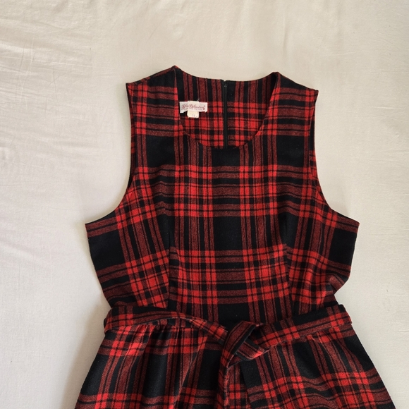 Vtg Kay Windsor Buffalo Plaid Pinafore dress nwot cottagecore Prarie modest M - Picture 7 of 14